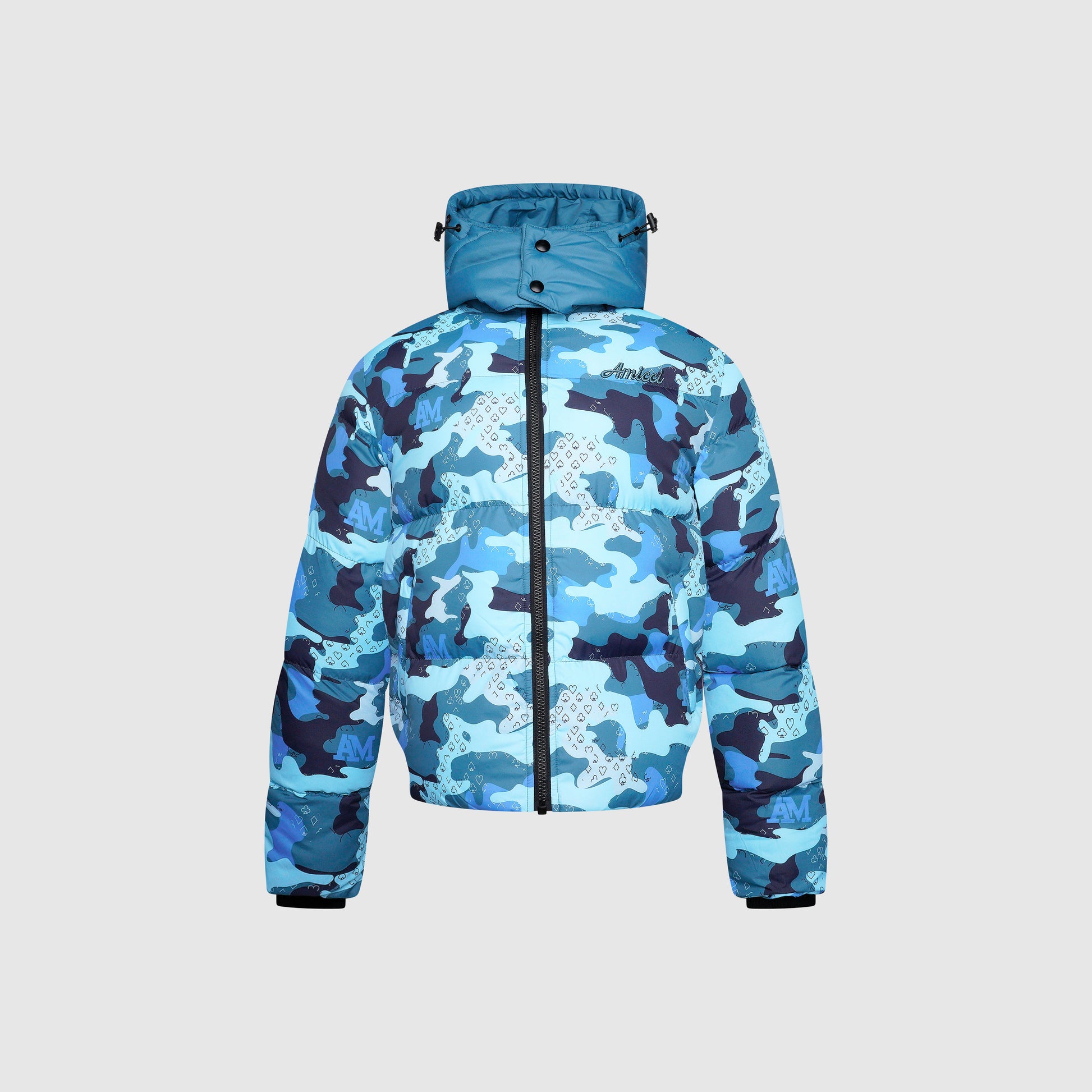 Donte Blau Camouflage Puffer Jacket