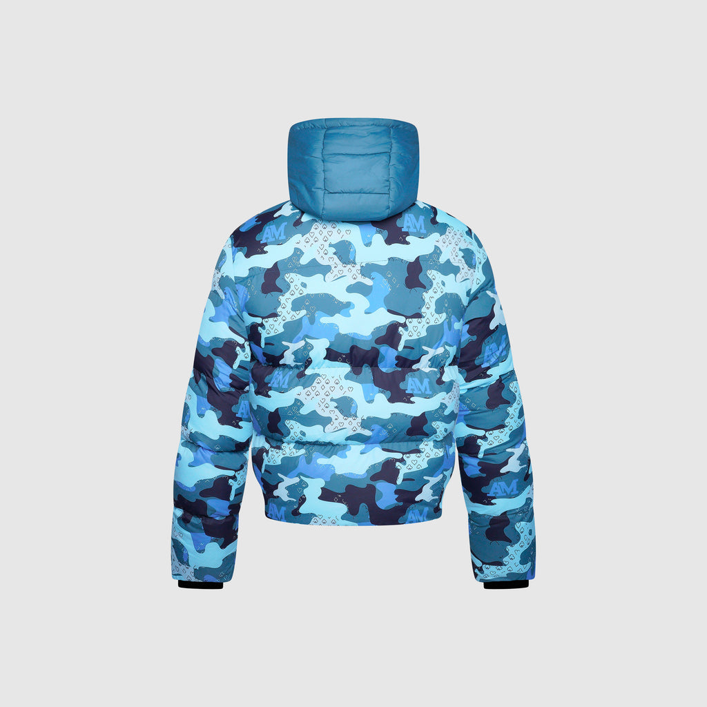 Donte Blau Camouflage Puffer Jacket