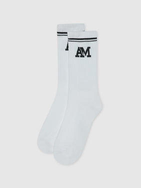 White Emblem Logo Socks