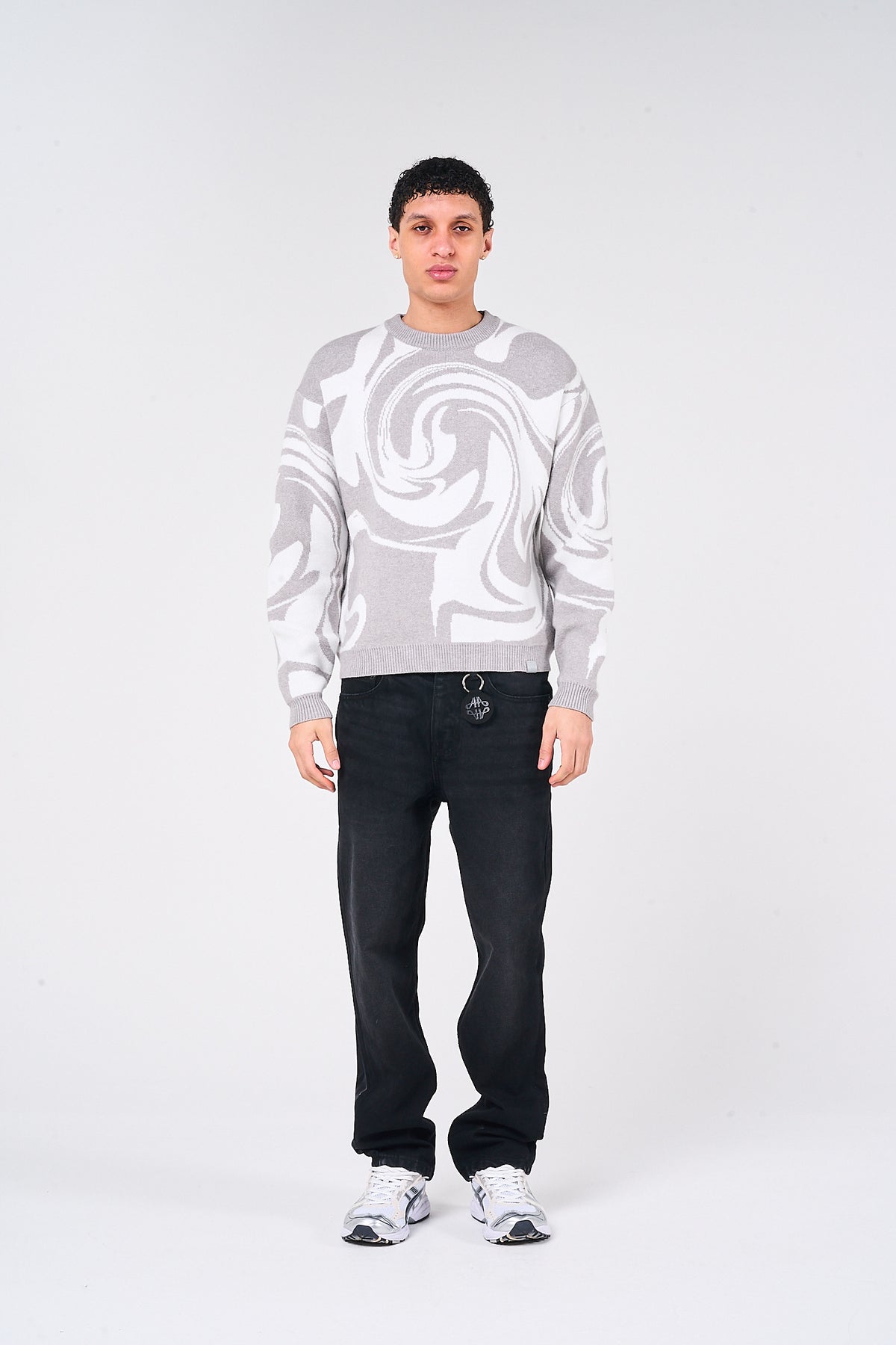Pierce grijs gebreid sweatshirt