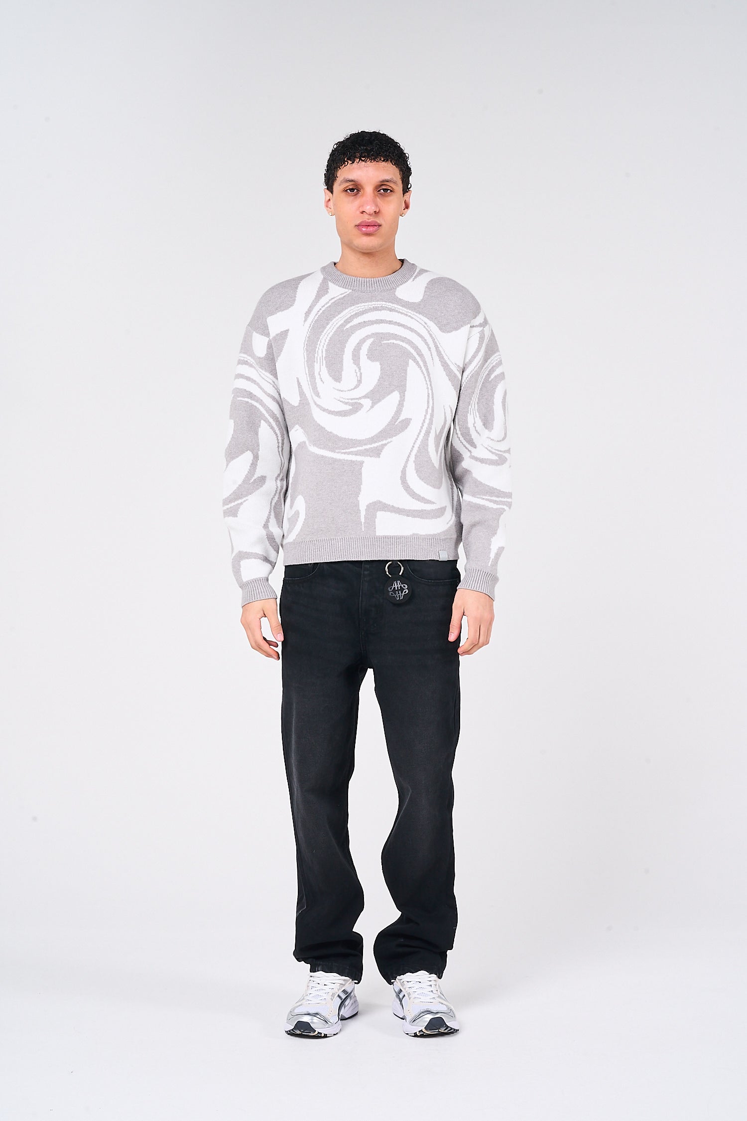 Pierce Grey Knitted Sweatshirt