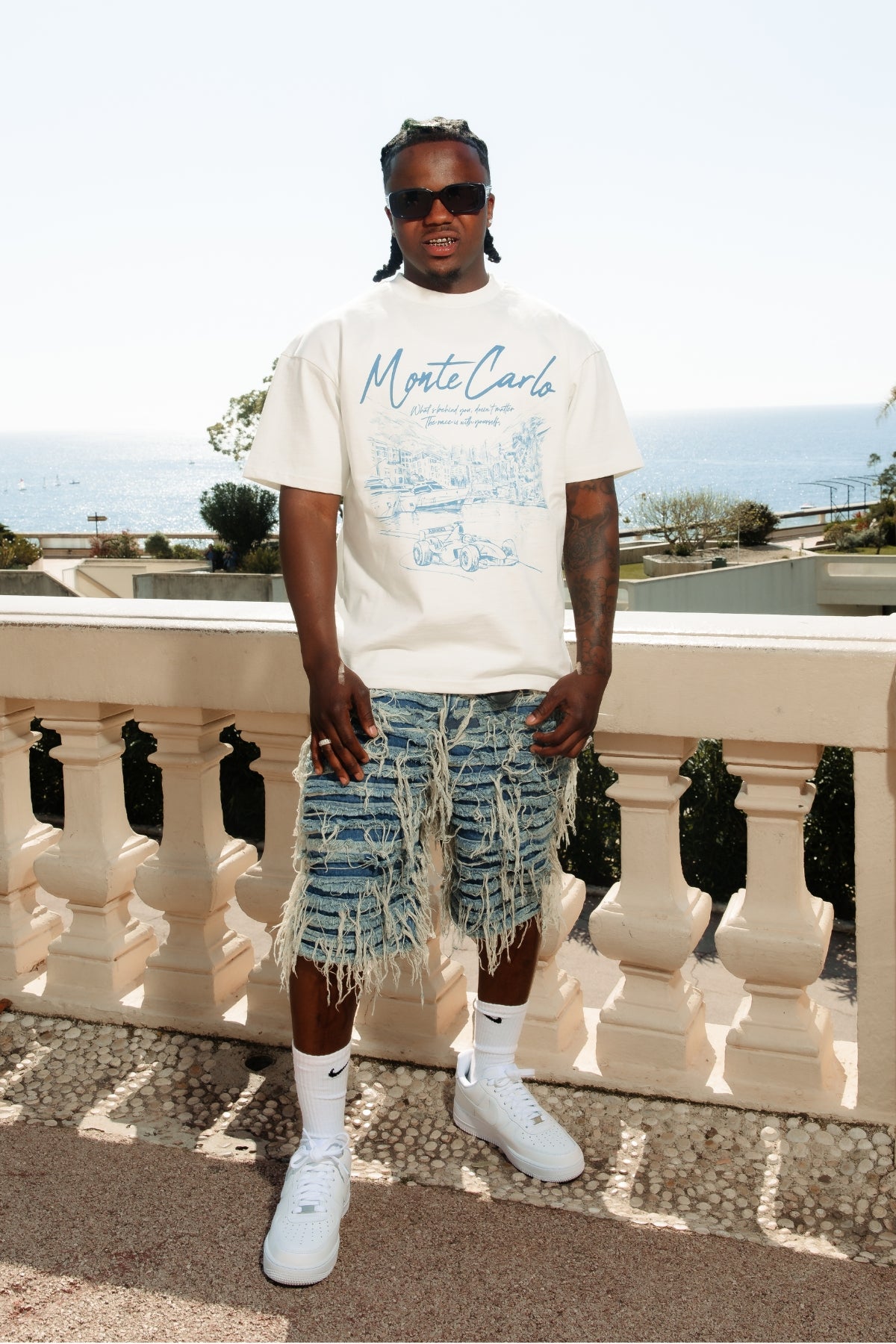 Sassari Versleten Blauwe Denim Shorts