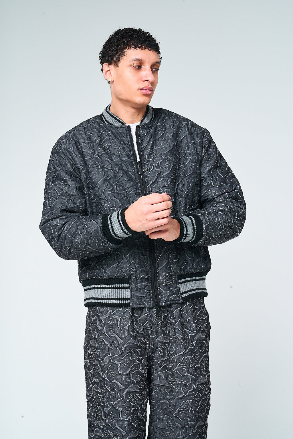 Fonsie Textured Bomber Jacket