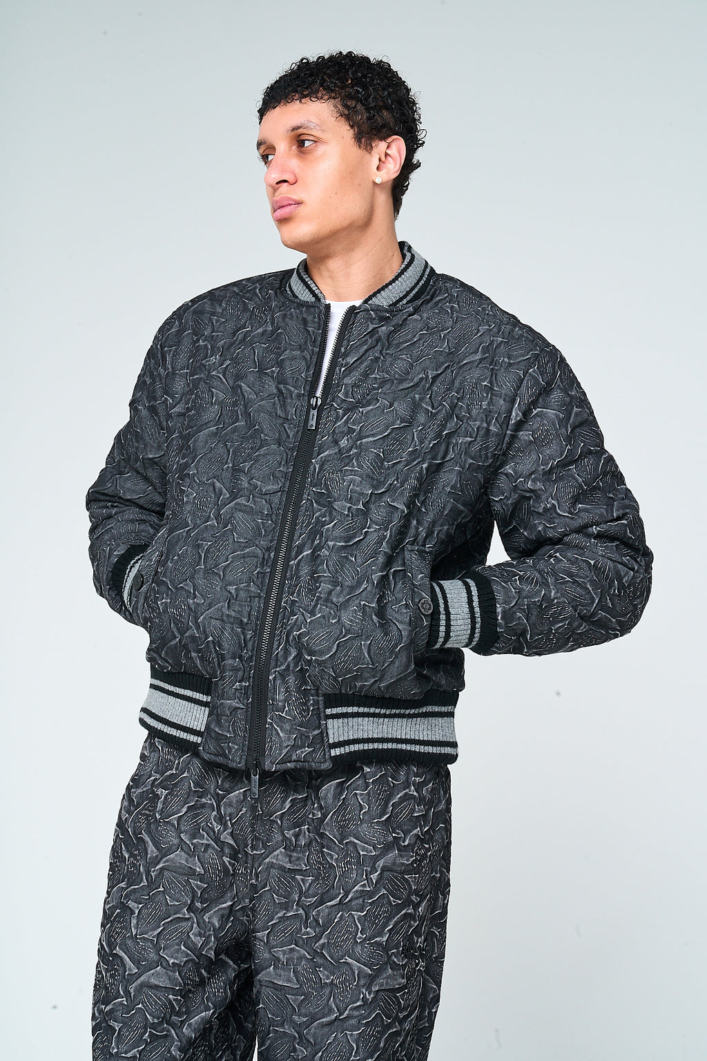 Fonsie Textured Bomber Jacket