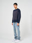 Pandan Navy Waffle Long Sleeve T Shirt