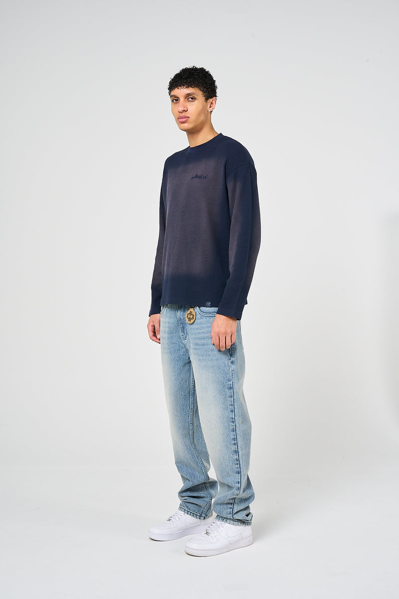 Pandan Marine Wafel T-shirt Lange Mouw
