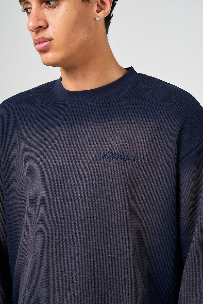 Pandan Marine Wafel T-shirt Lange Mouw