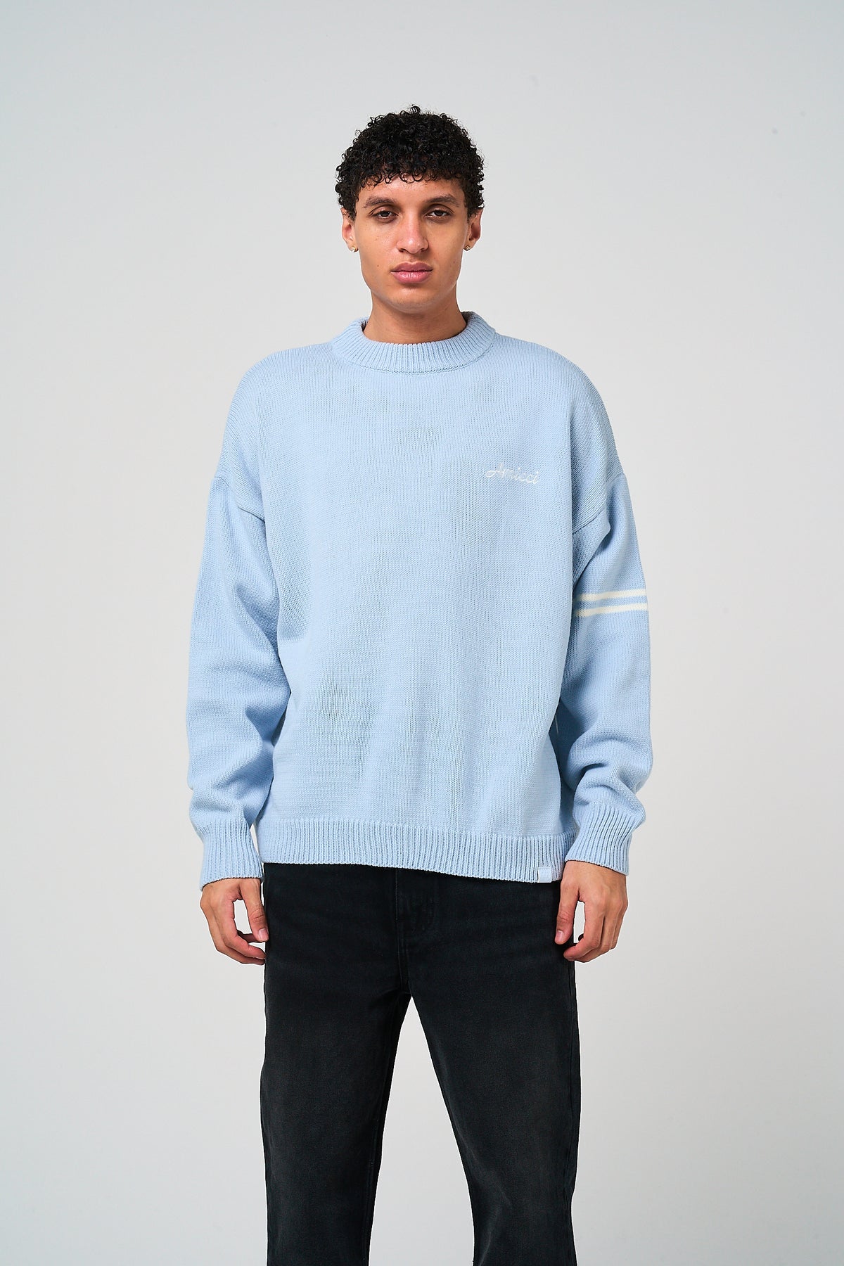 Nantes Long Sleeve Blue Knitted T Shirt