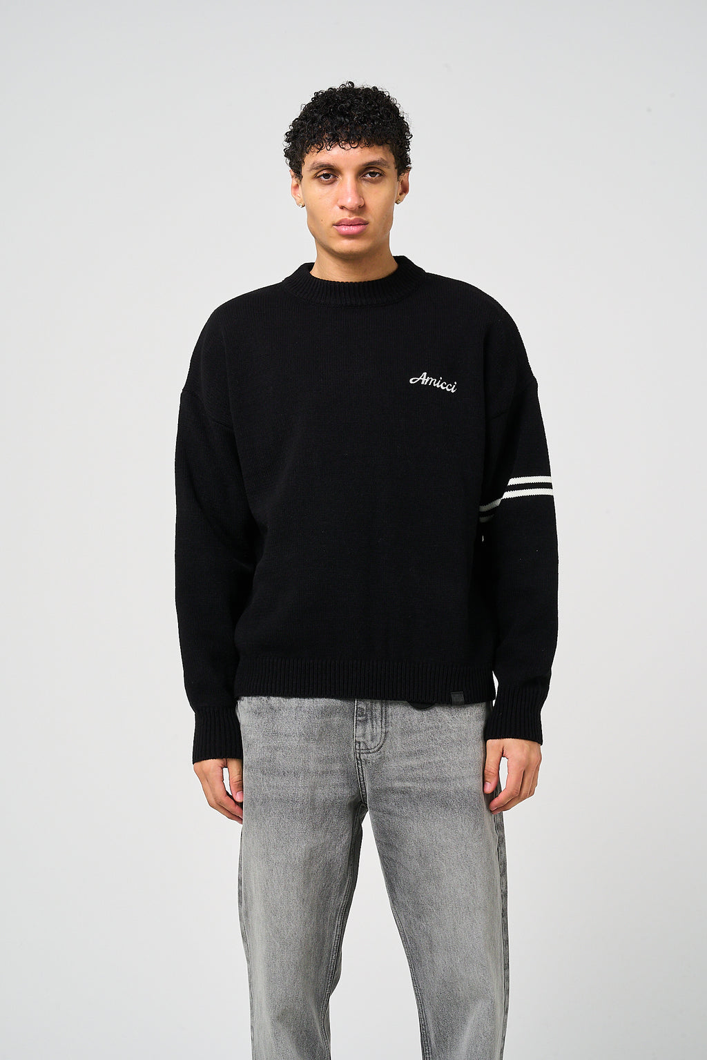 Nantes Long Sleeve Black Knitted T Shirt