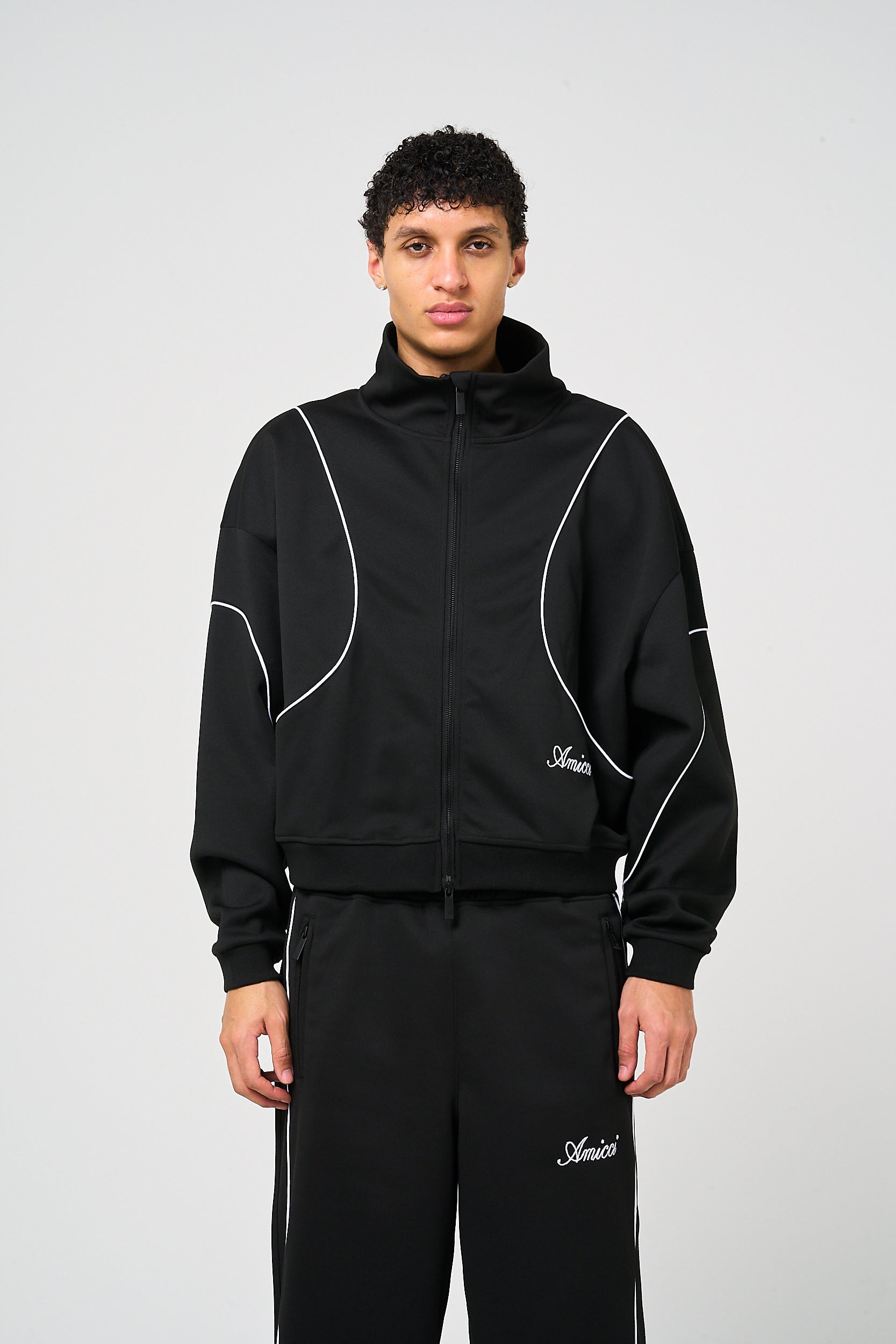 Bleecker Black Zip Through Top