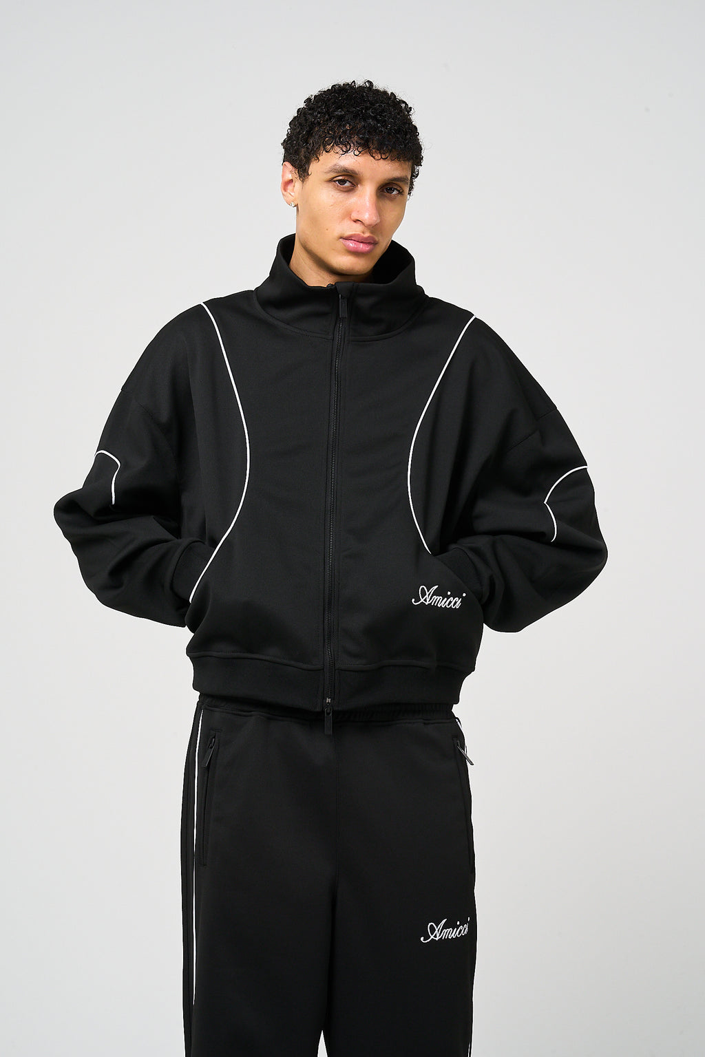 Bleecker Black Zip Through Top