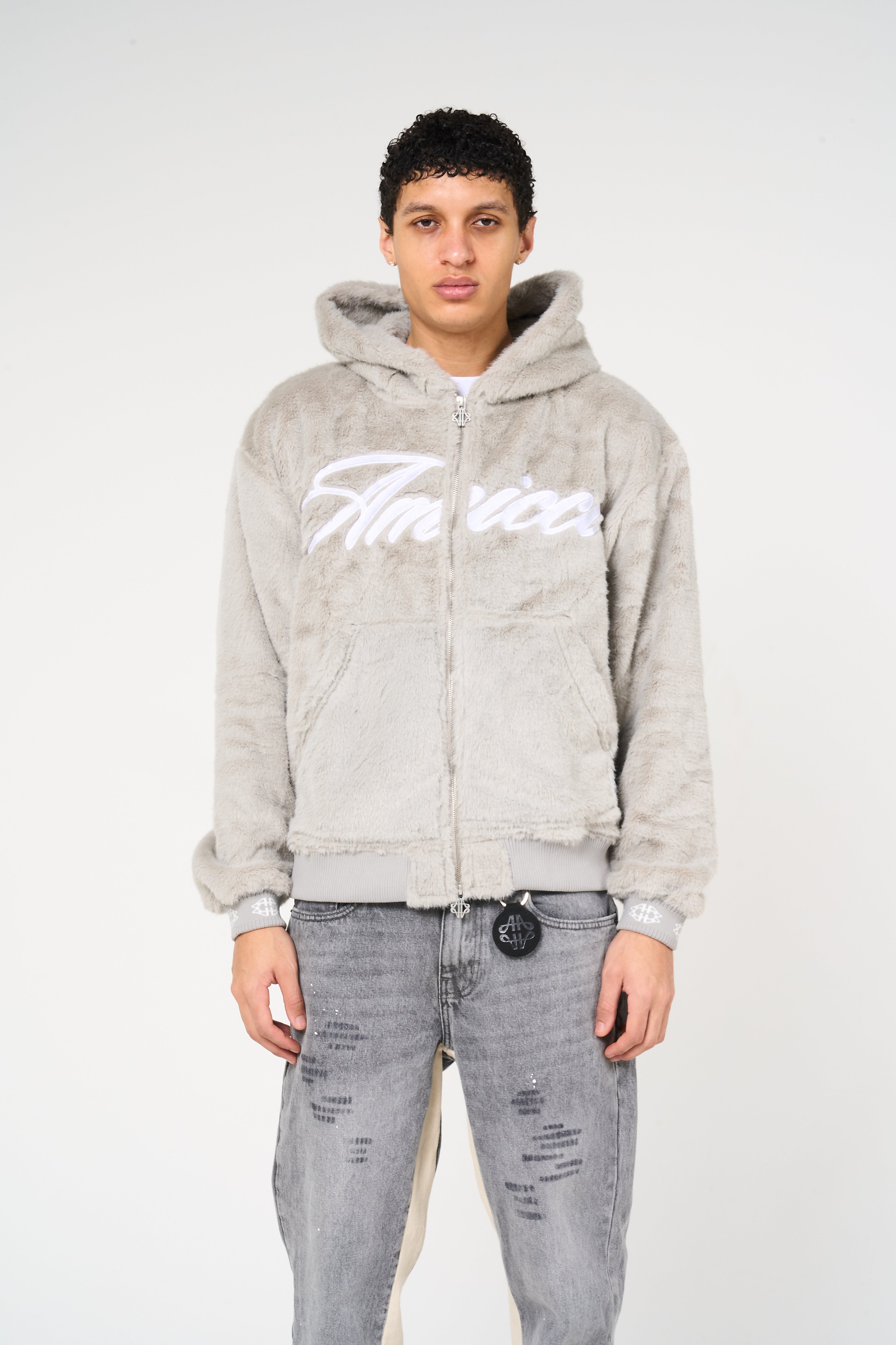 Oakley Grey Fur Hoodie