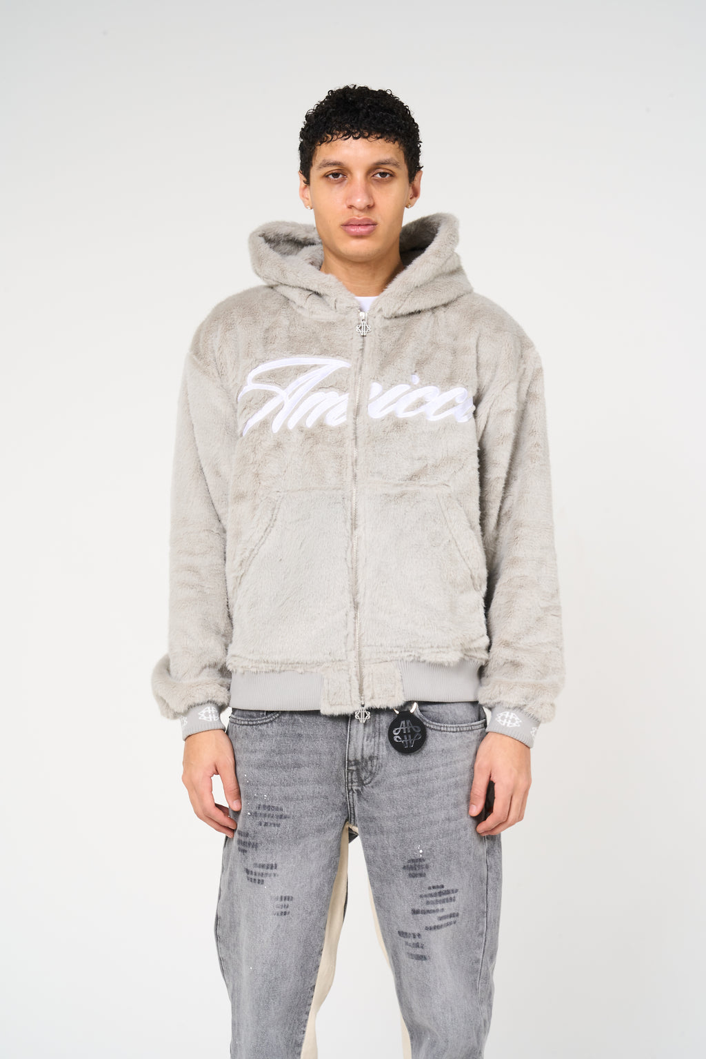 Oakley Grey Fur Hoodie