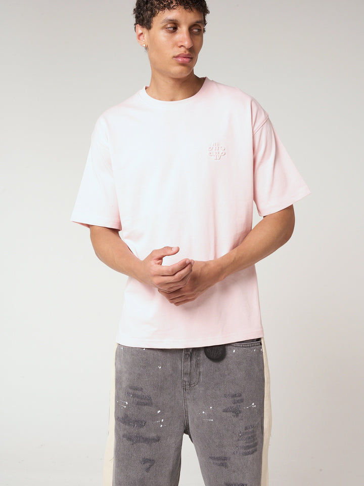 Karim Emblem Logo T Shirt Pink