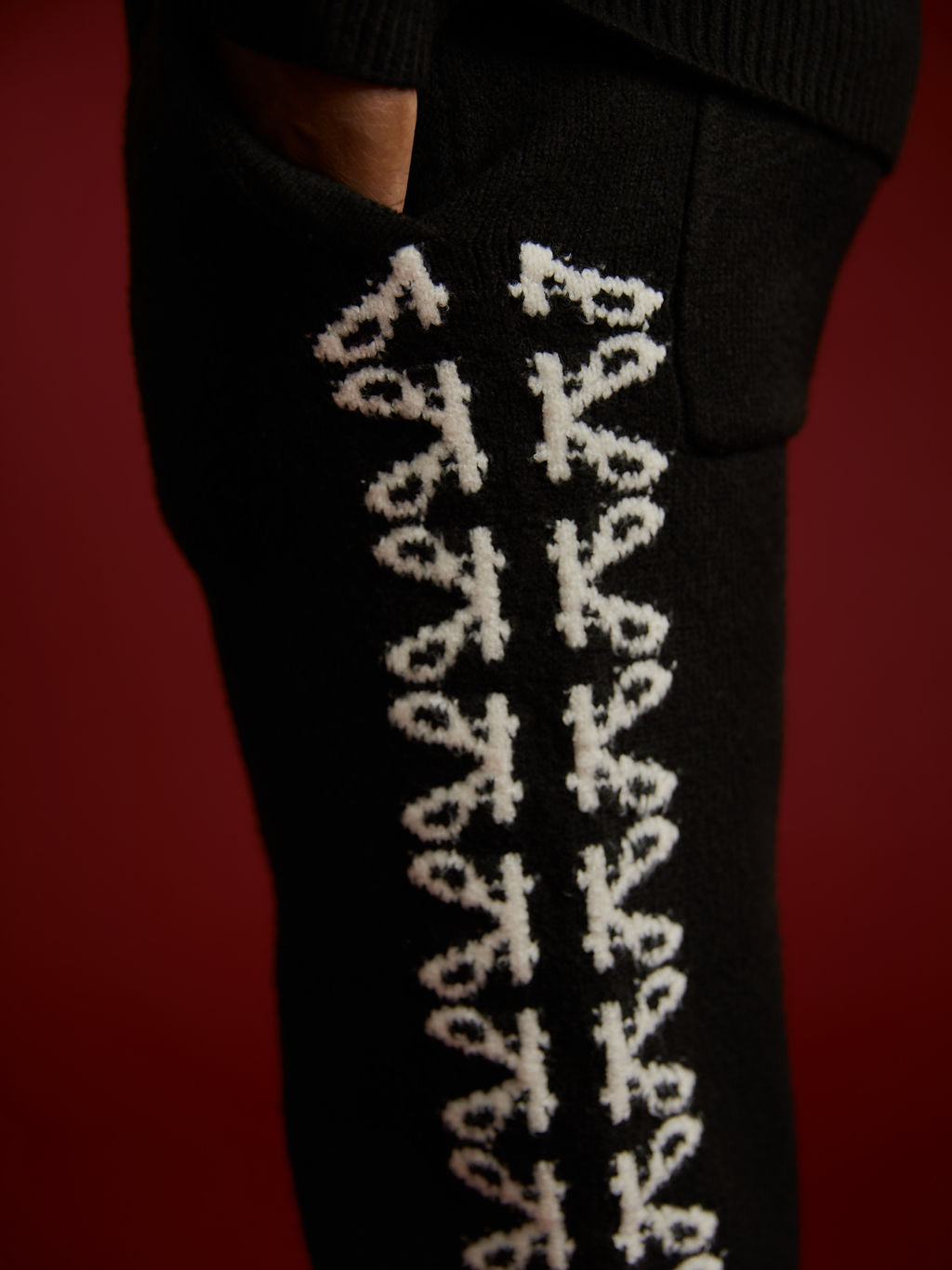 Merino Knitwear Black Hoodie
