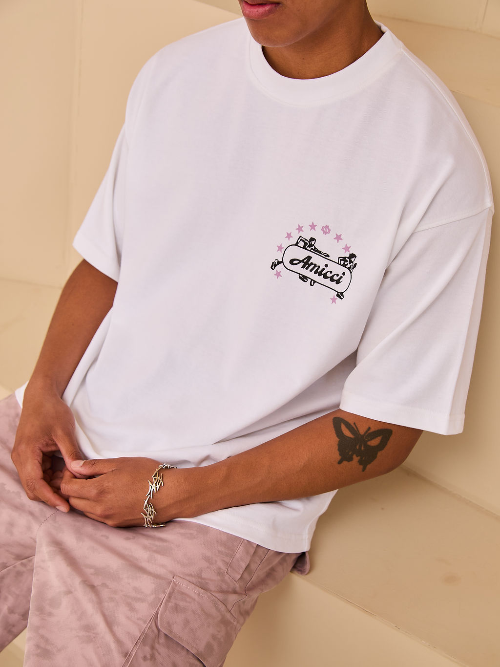 Hasten Grafisch T-shirt Wit