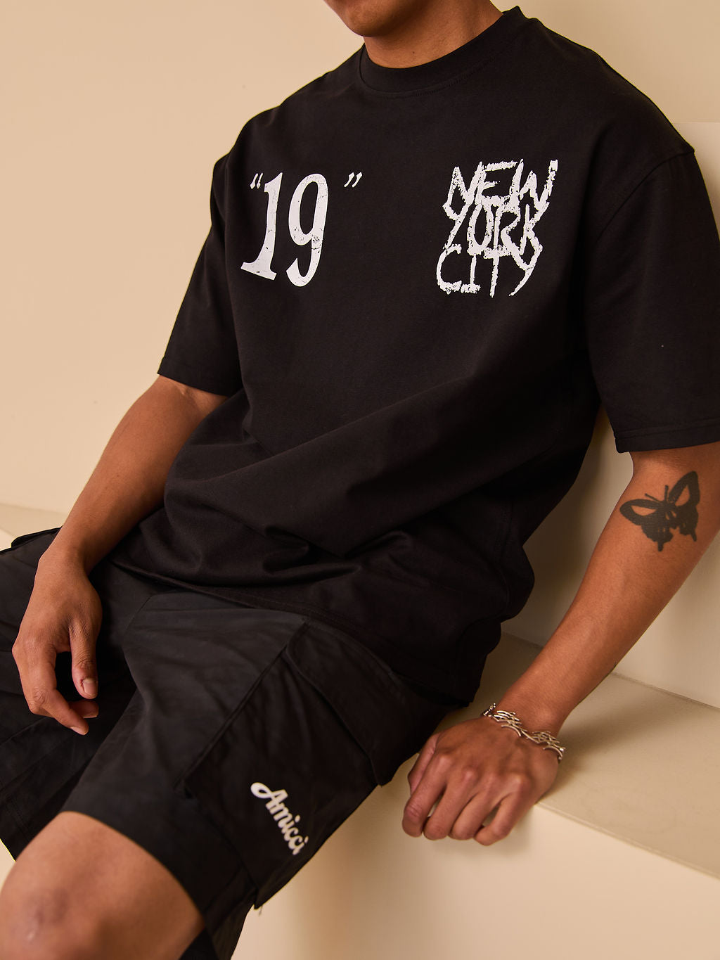 T-shirt surdimensionné graphique Caballo Noir