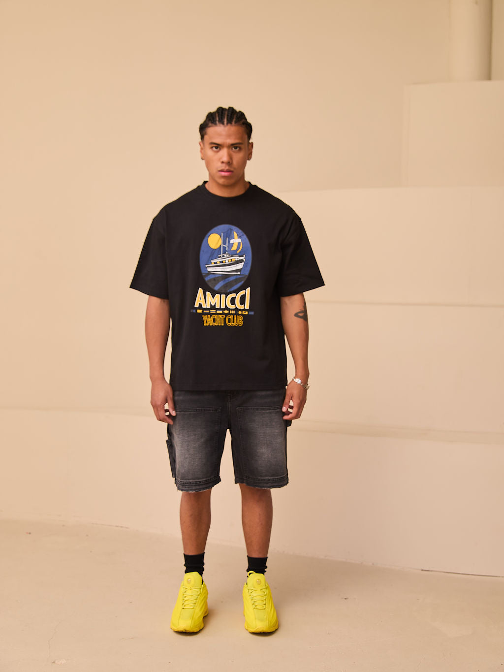 T-shirt surdimensionné graphique Bayle Noir