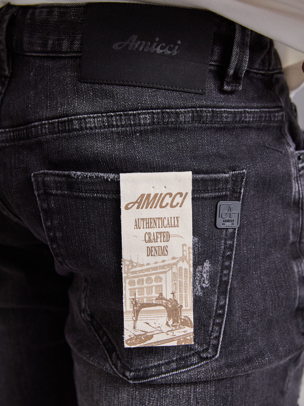 Rocco Heavy Ripped Black Skinny Jeans