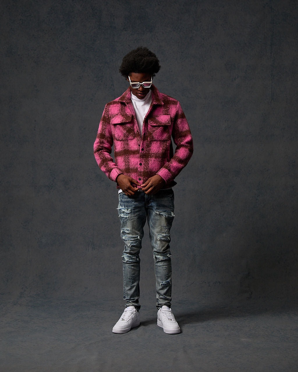 Gennaro Mohair Roze Shirt