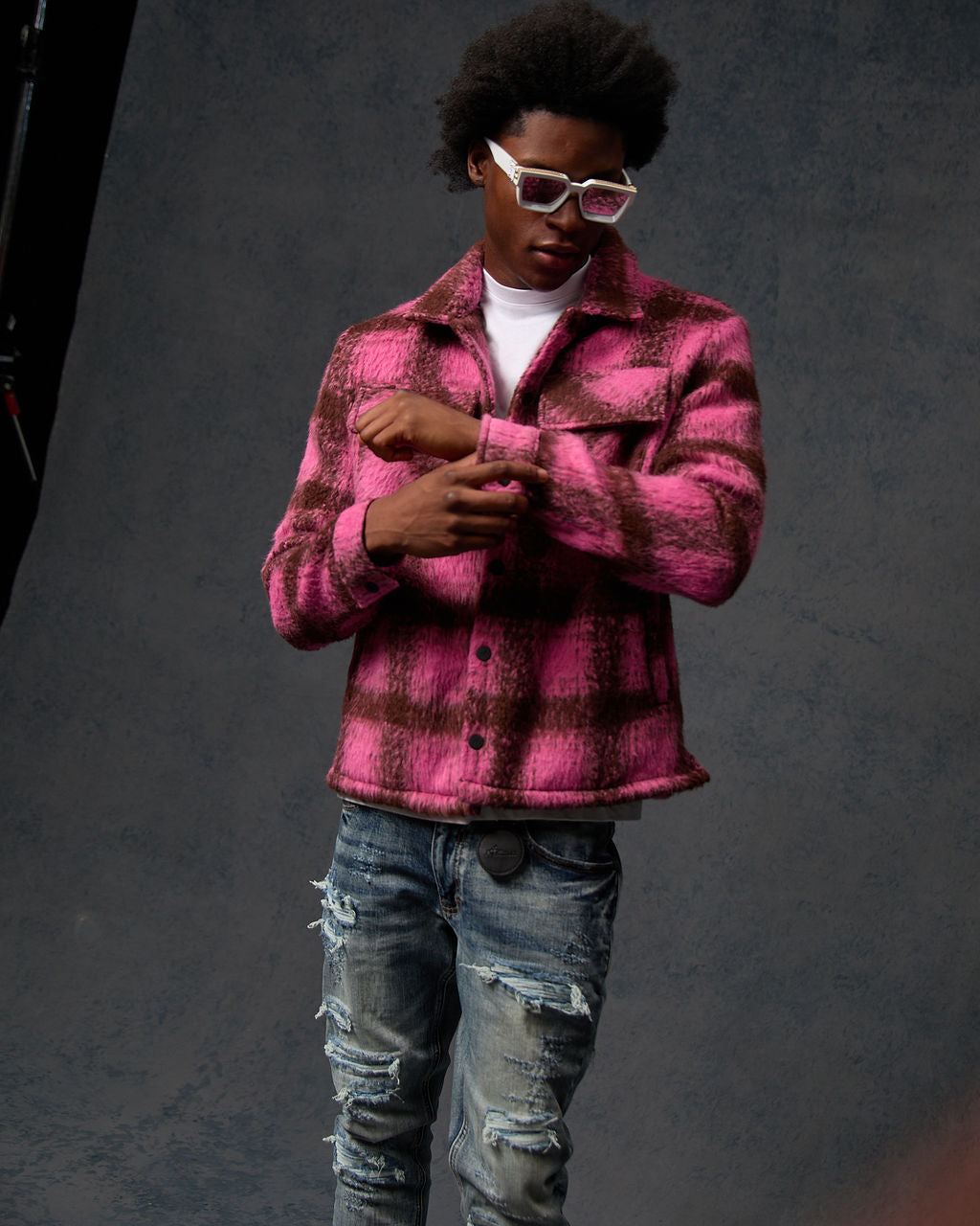 Gennaro Mohair Roze Shirt