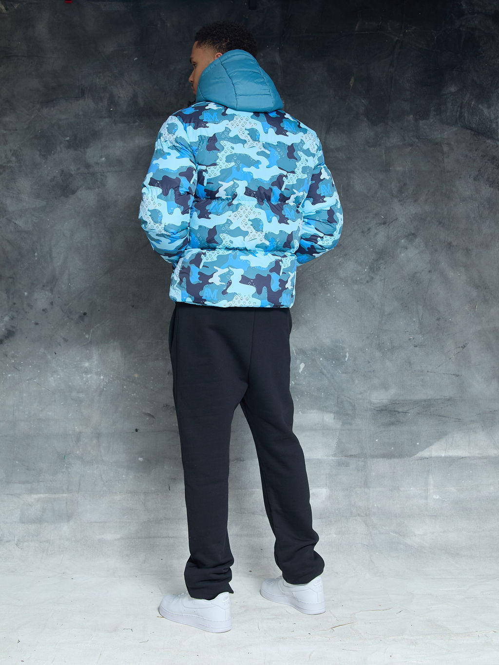 Donte Blau Camouflage Puffer Jacket