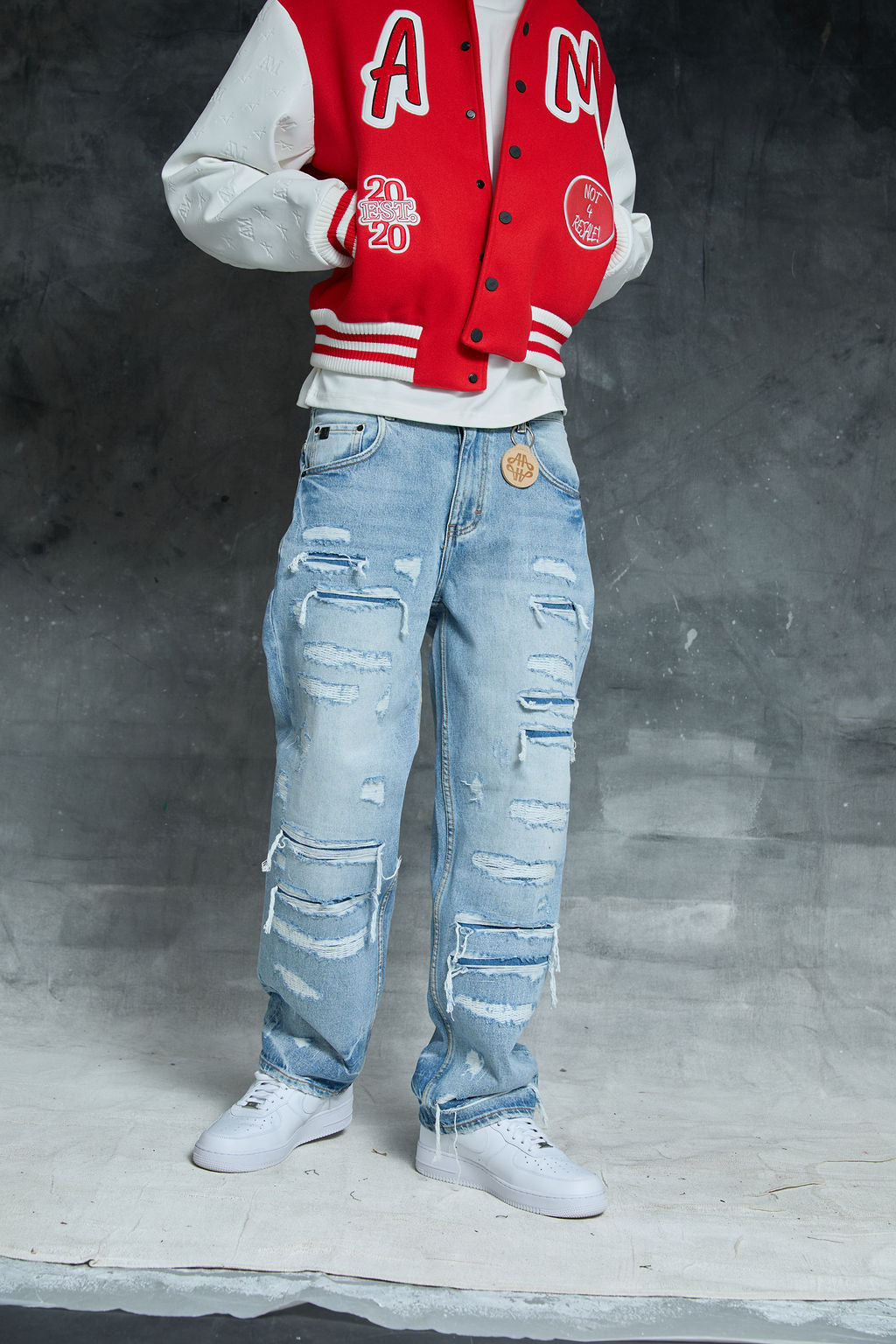 Manuel Lichtblauwe Gescheurde Jeans