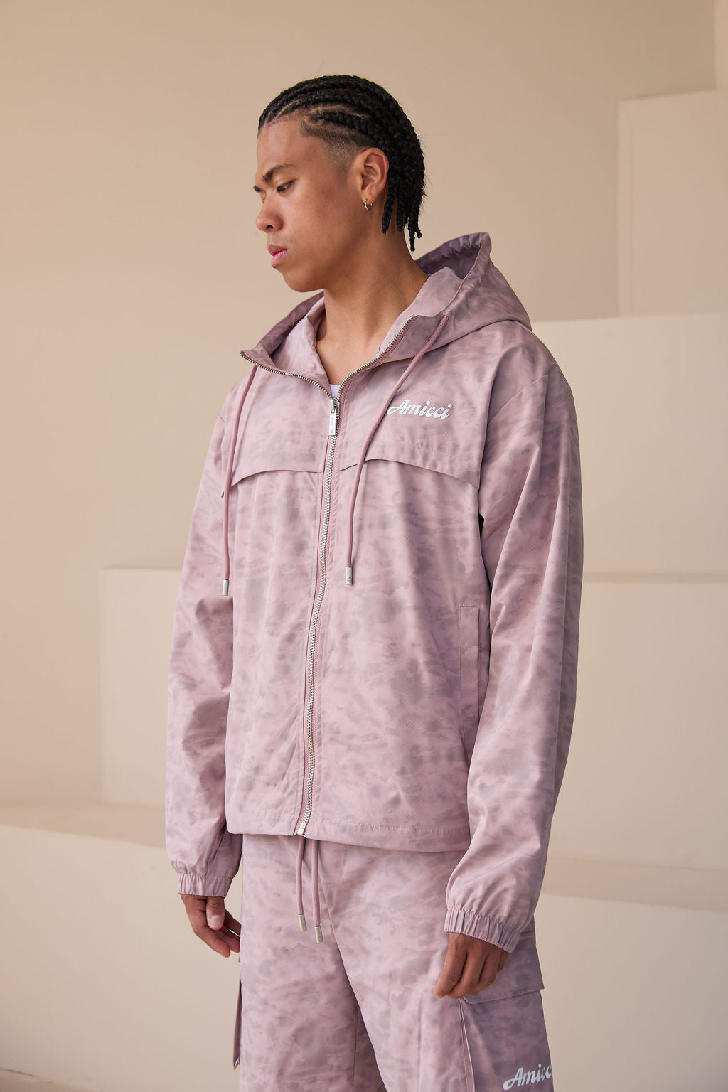 Almeria Patroon Windbreaker Jas Roze