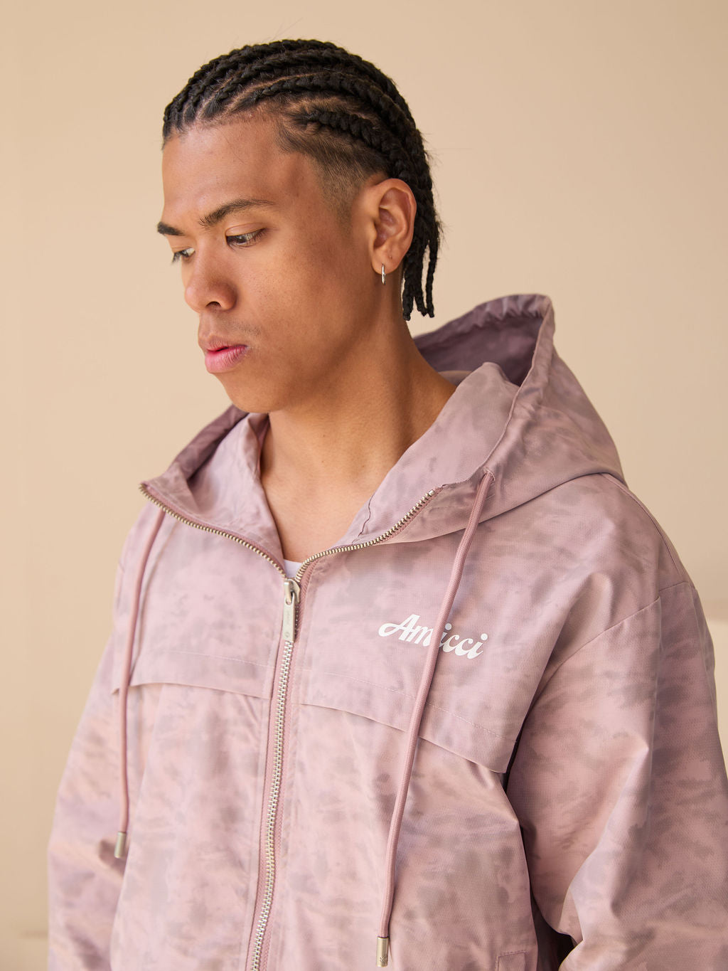 Veste coupe-vent à motif Almeria Rose
