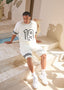 Nantes Gebreide Jersey T-Shirt Wit