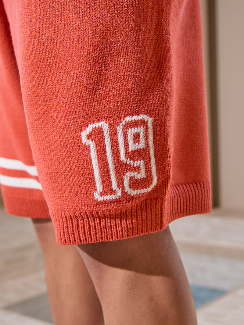 Shorts en jersey tricoté orange Nantes