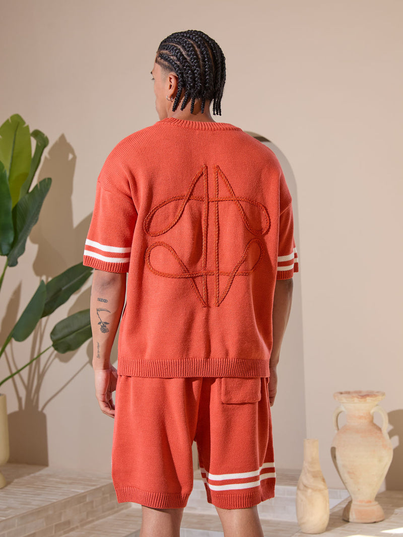 Shorts en jersey tricoté orange Nantes