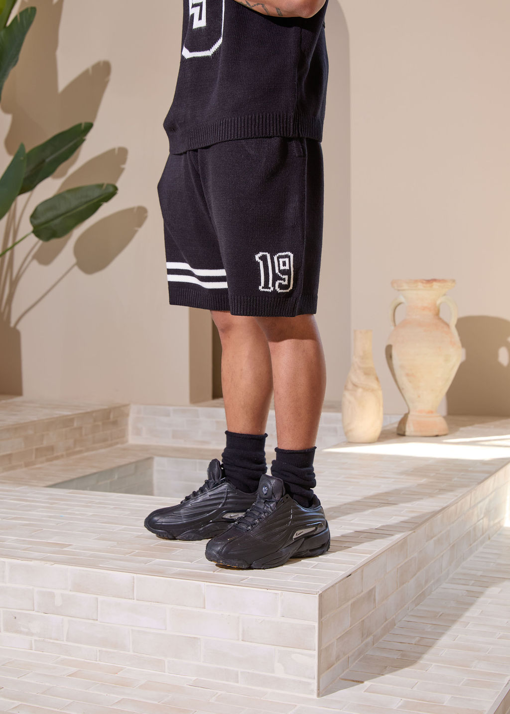 Shorts en jersey tricoté Nantes Noir