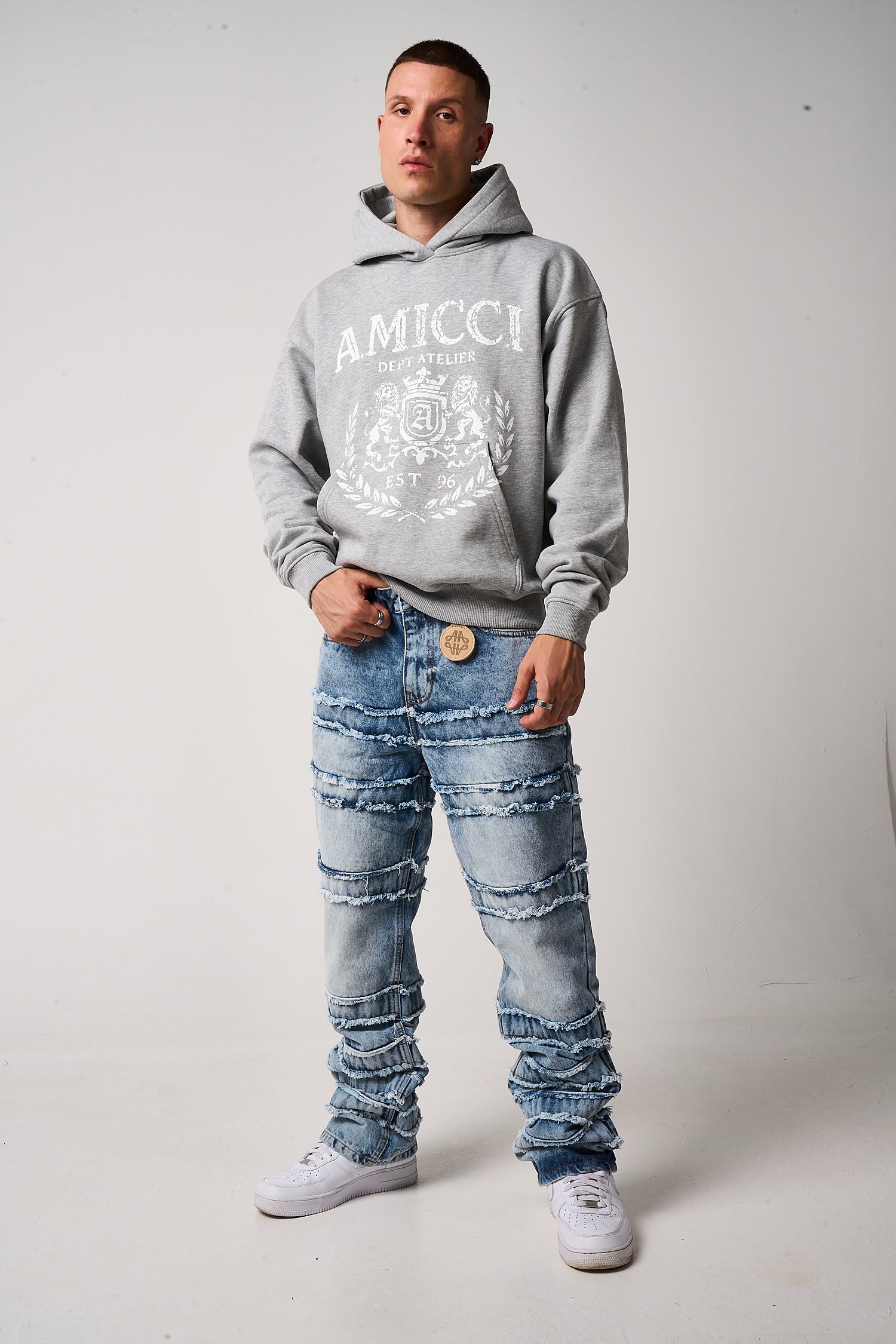 Caspian Stacked Jean Blue