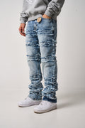 Caspian Stacked Jean Blue