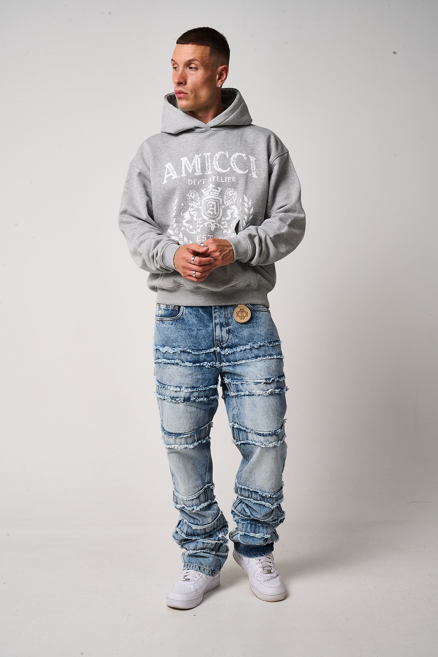 Caspian Stacked Jean Blue