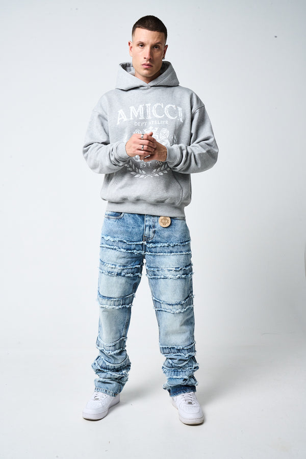 Caspian Stacked Jean Blue