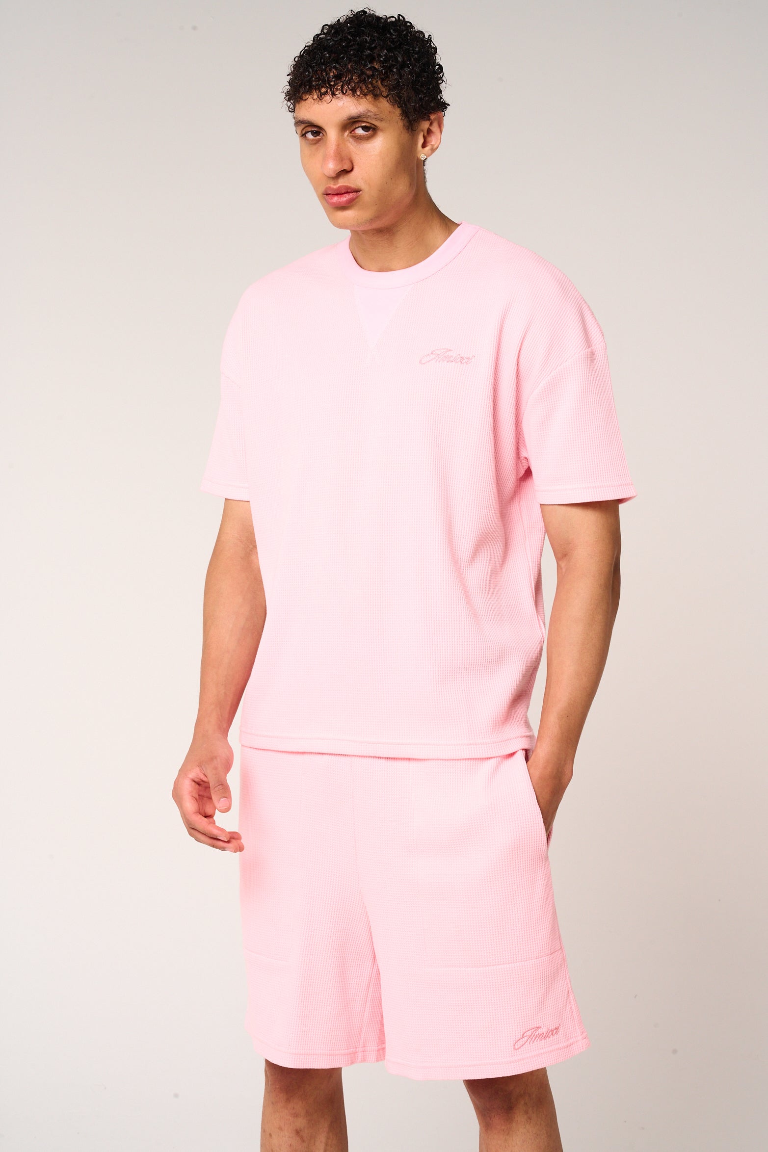 Tempest Waffle Knit Shorts Pink