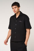 Cairo Waffle Knit Shirt Black