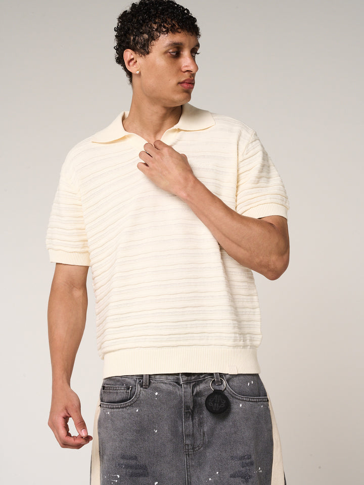 Dune Knitted Polo Cream