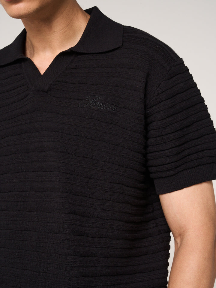 Dune Knitted Polo Black