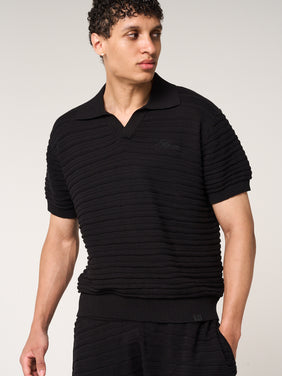 Dune Knitted Polo Black