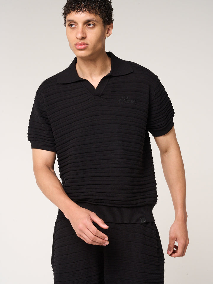Dune Knitted Polo Black