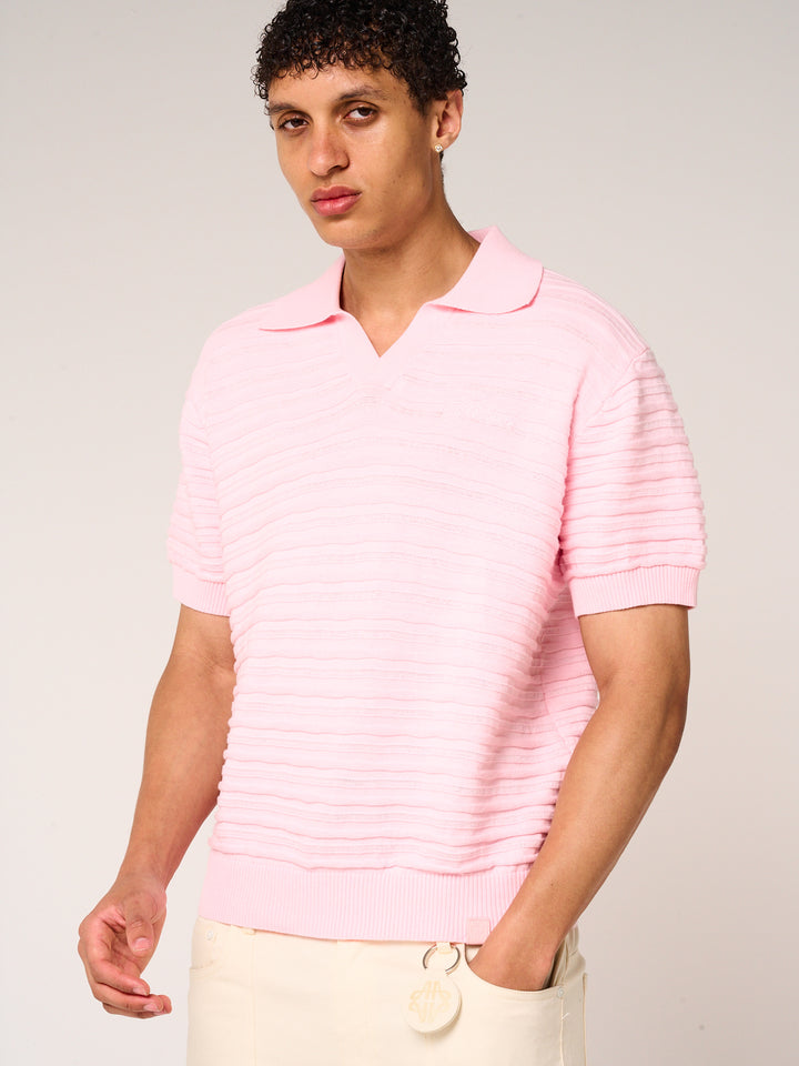 Dune Knitted Polo Pink