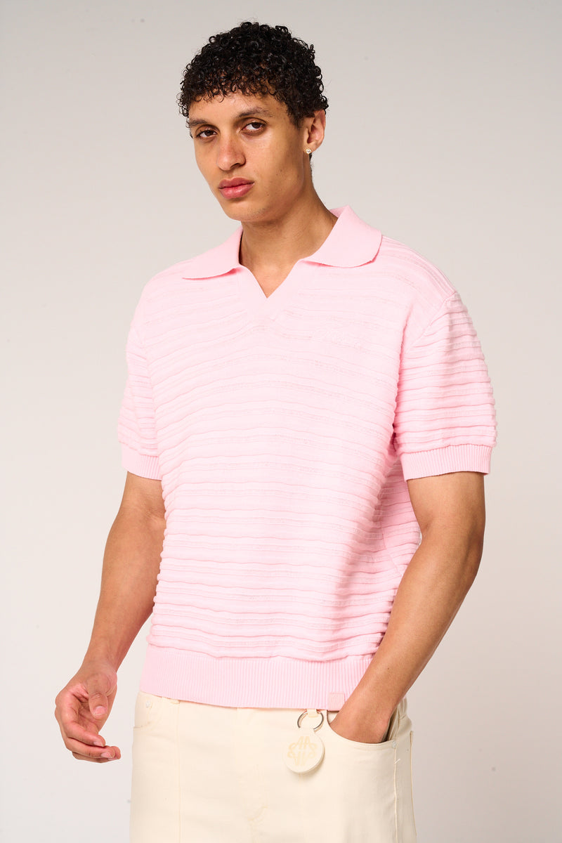 Dune Knitted Polo Pink