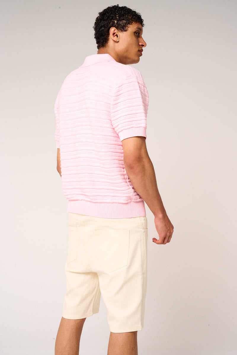 Dune Knitted Polo Pink