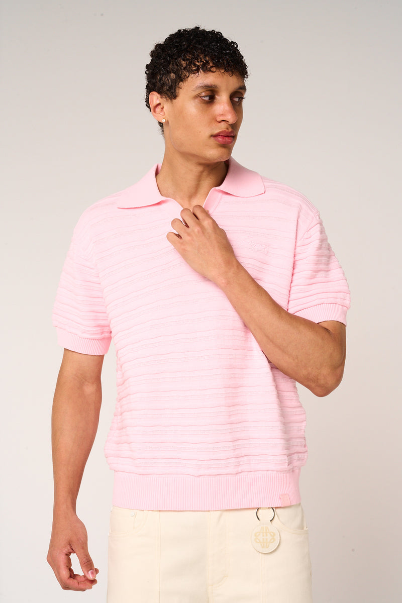 Dune Knitted Polo Pink