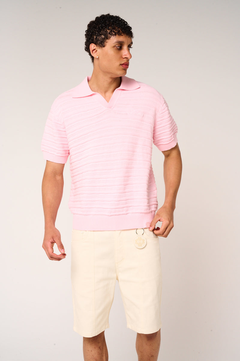 Dune Knitted Polo Pink