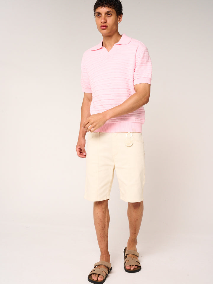 Dune Knitted Polo Pink