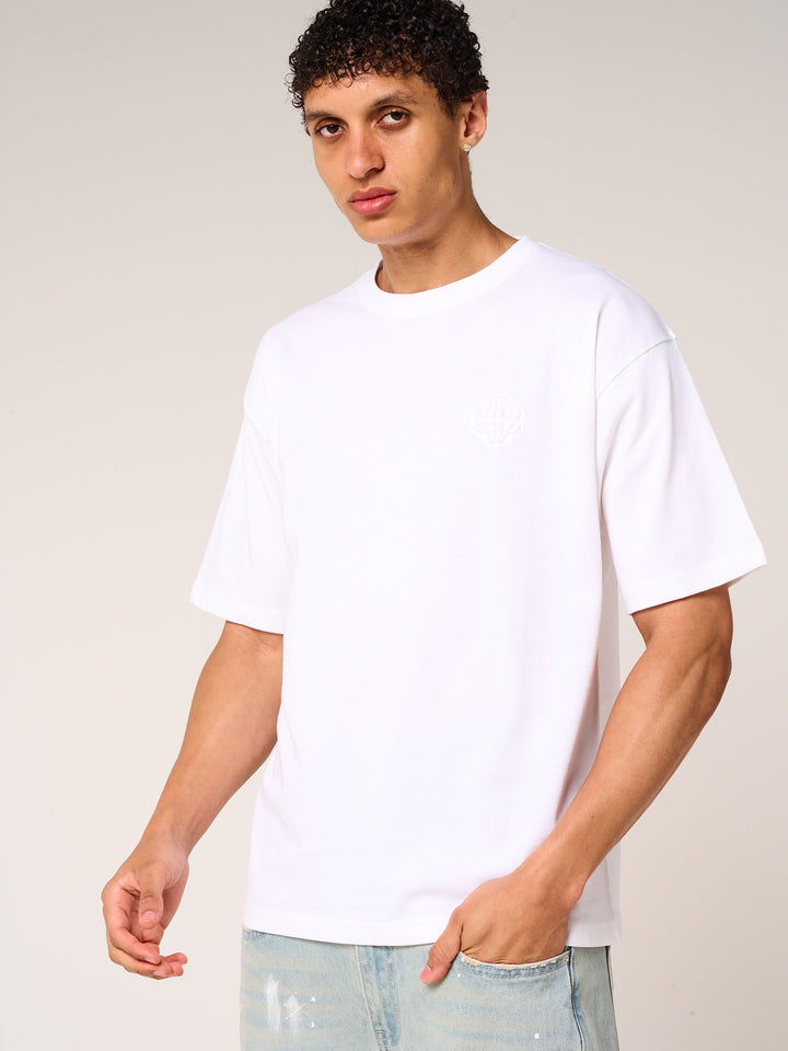Karim Emblem Logo T Shirt White